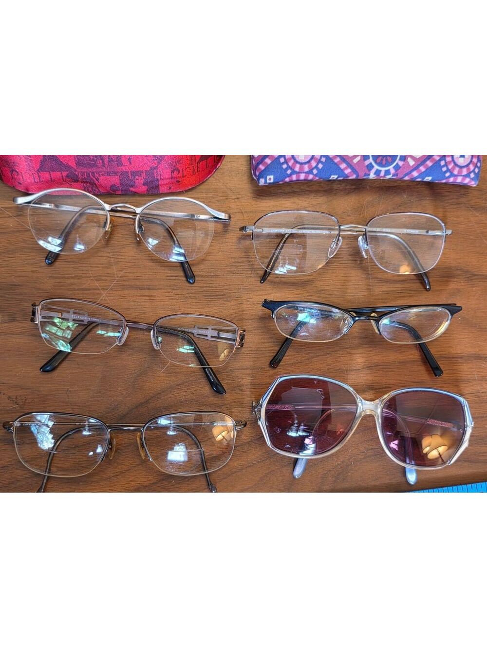 Lot of 6 Mixed Vintage & Modern Prescription Glasses & Sunglasses with Cases